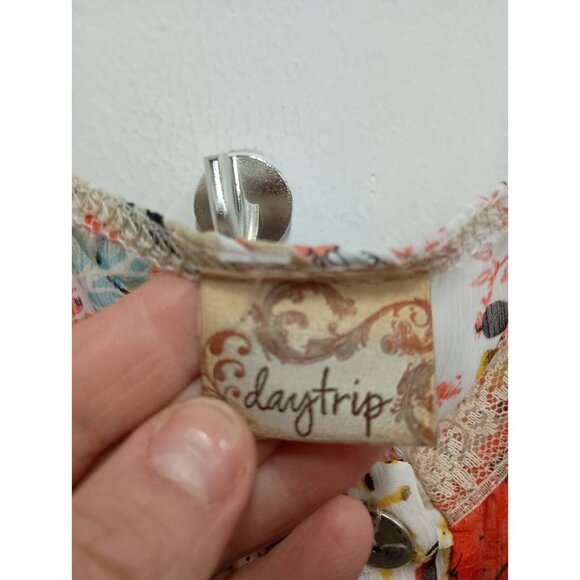 Vintage Y2K Daytrip Tank Top Medium Floral Chiffon Belted Cottagecore BOHO - Picture 5 of 10